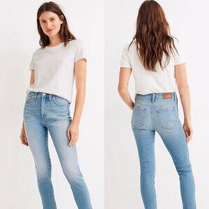 🦋 MADEWELL 10" High-Rise Skinny Crop Jeans in Horne Wash Raw Hem Small Casual